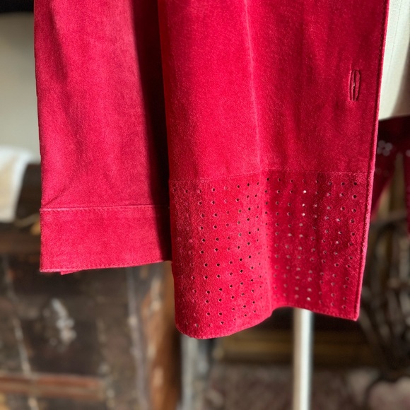 Denim & Co 90s/Y2K Red Suede Jakcet 1X - Picture 2 of 8